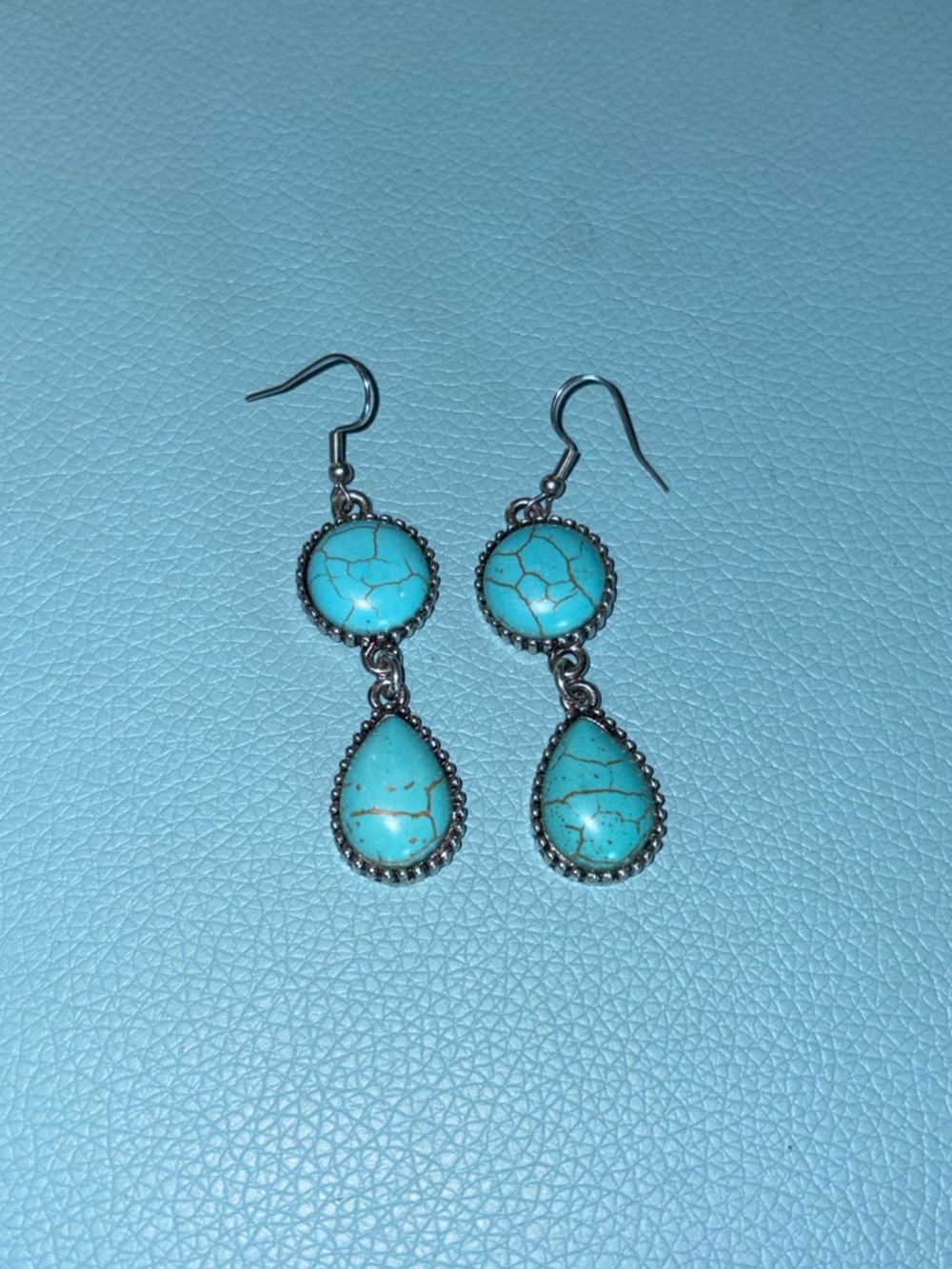 Turquoise Double Drop Dangle Earrings - Women Jewelry